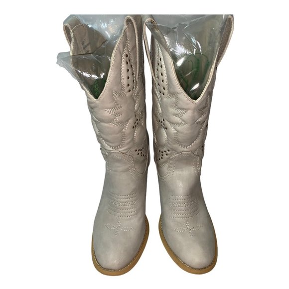 Very Volatile Western Inspired Womens Cowboy Boots Taupe Beige Size 7.5 EUC - Picture 2 of 14